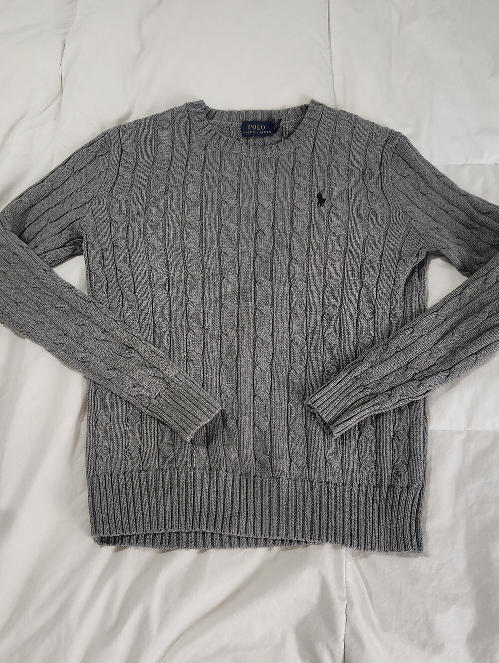 Polo Ralph Lauren Cable Knit Sweater Size Small Gray Unisex